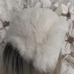 1950's White Rabbit Fur Fascinator Hat